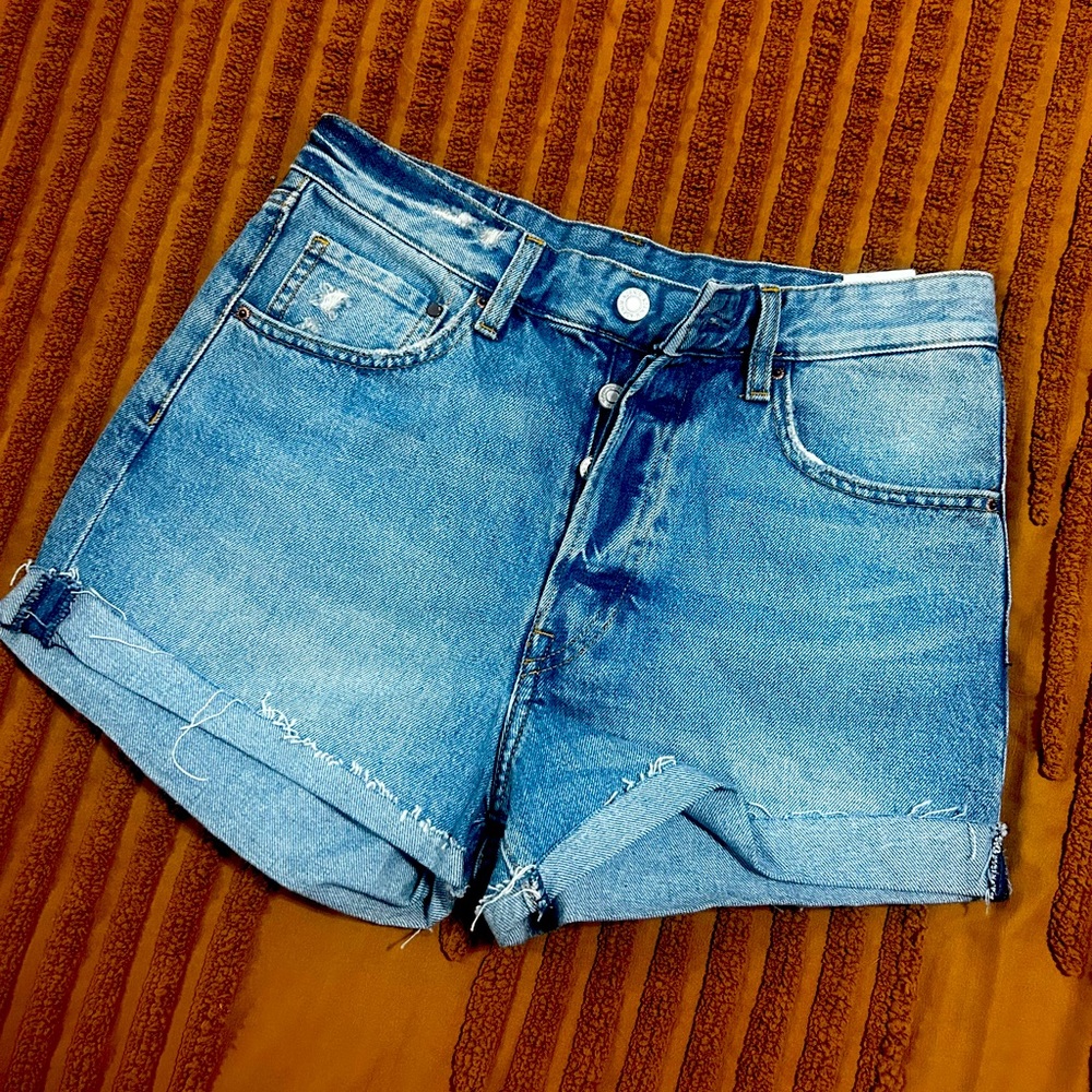 &Denim high waisted shorts
